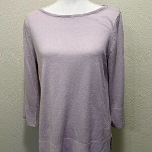 J Jill pullover linen tunic, lavender, 3/4 sleeves petite Med